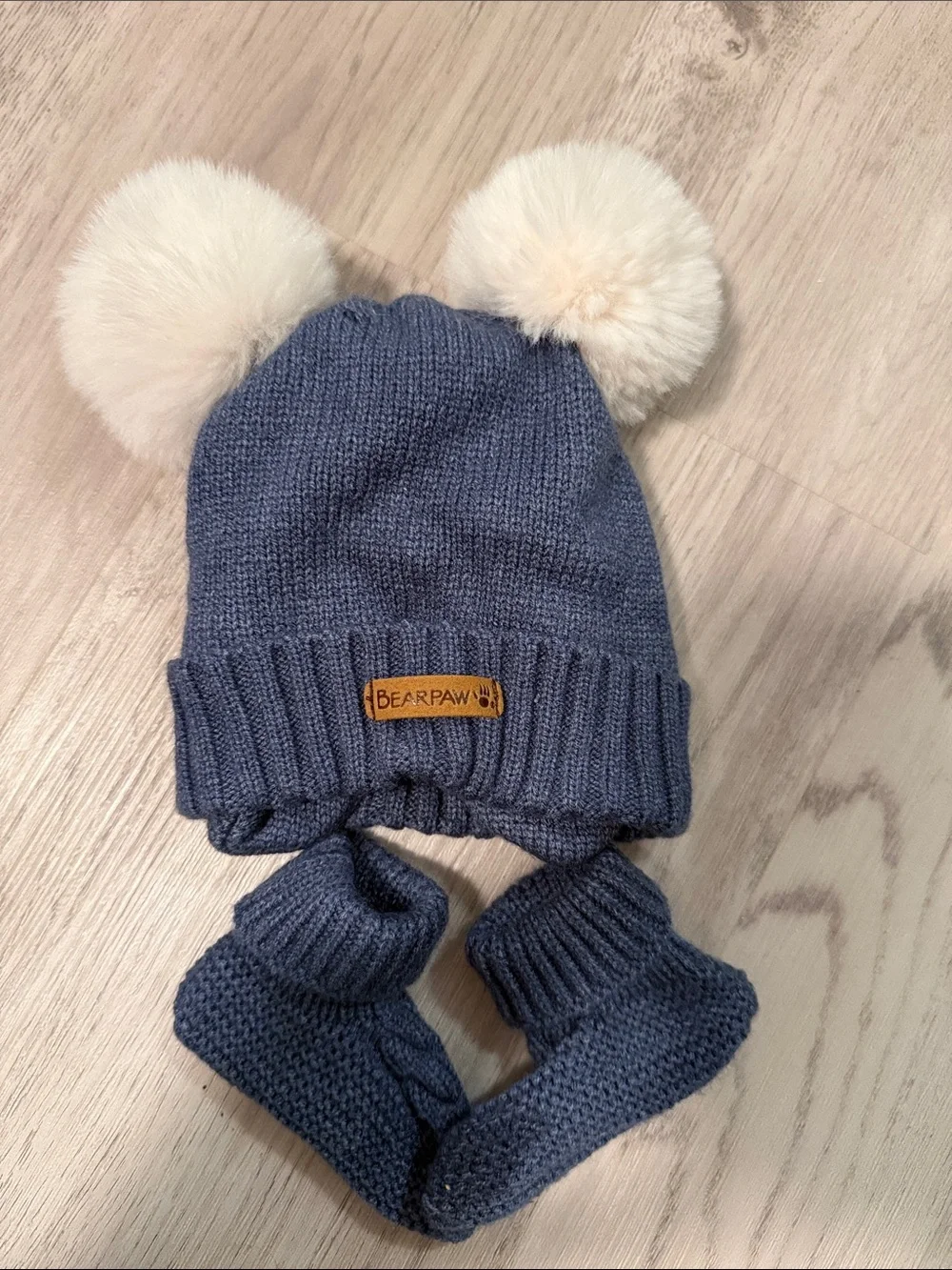 BearPaw Kids Blue Knit Hat & Socks